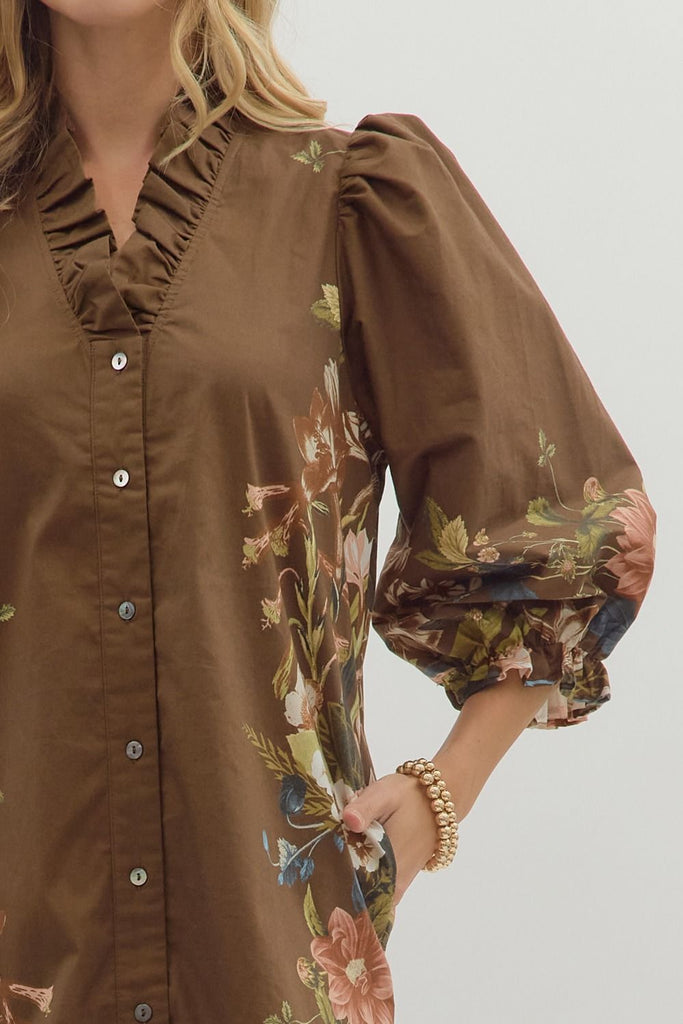 Coming For You Botanical Dress - The Edit LLC