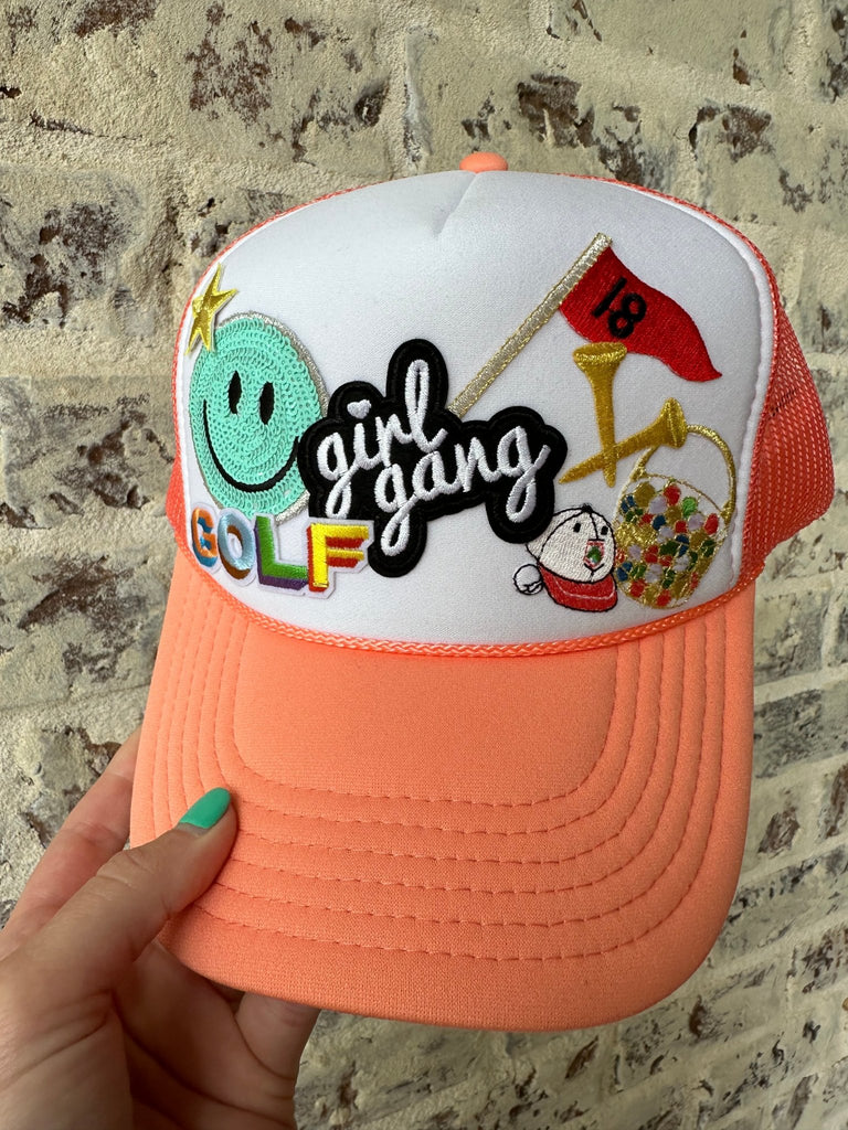 Coral Golf Trucker Hat - The Edit LLC