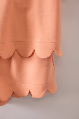 Coral Half-Zip Scallop Active Shorts Set - The Edit LLC