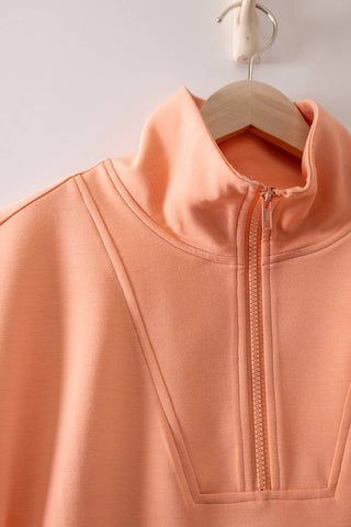 Coral Half-Zip Scallop Active Shorts Set - The Edit LLC