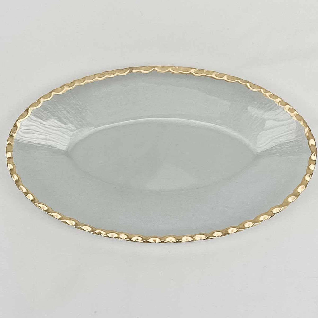 Cordova Oval Serving Tray Clear/Gold 14x8.5 - The Edit LLC