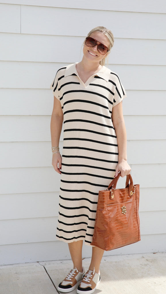 Costal Knit Stripe Dress - The Edit LLC