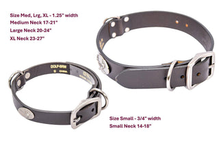 Cotton Boll Brown Leather Dog Collar: Small 14"-17" - The Edit LLC