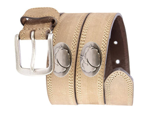 Cotton Boll Men's Leather Belt - Crazy-horse Finish: 38 - The Edit LLC