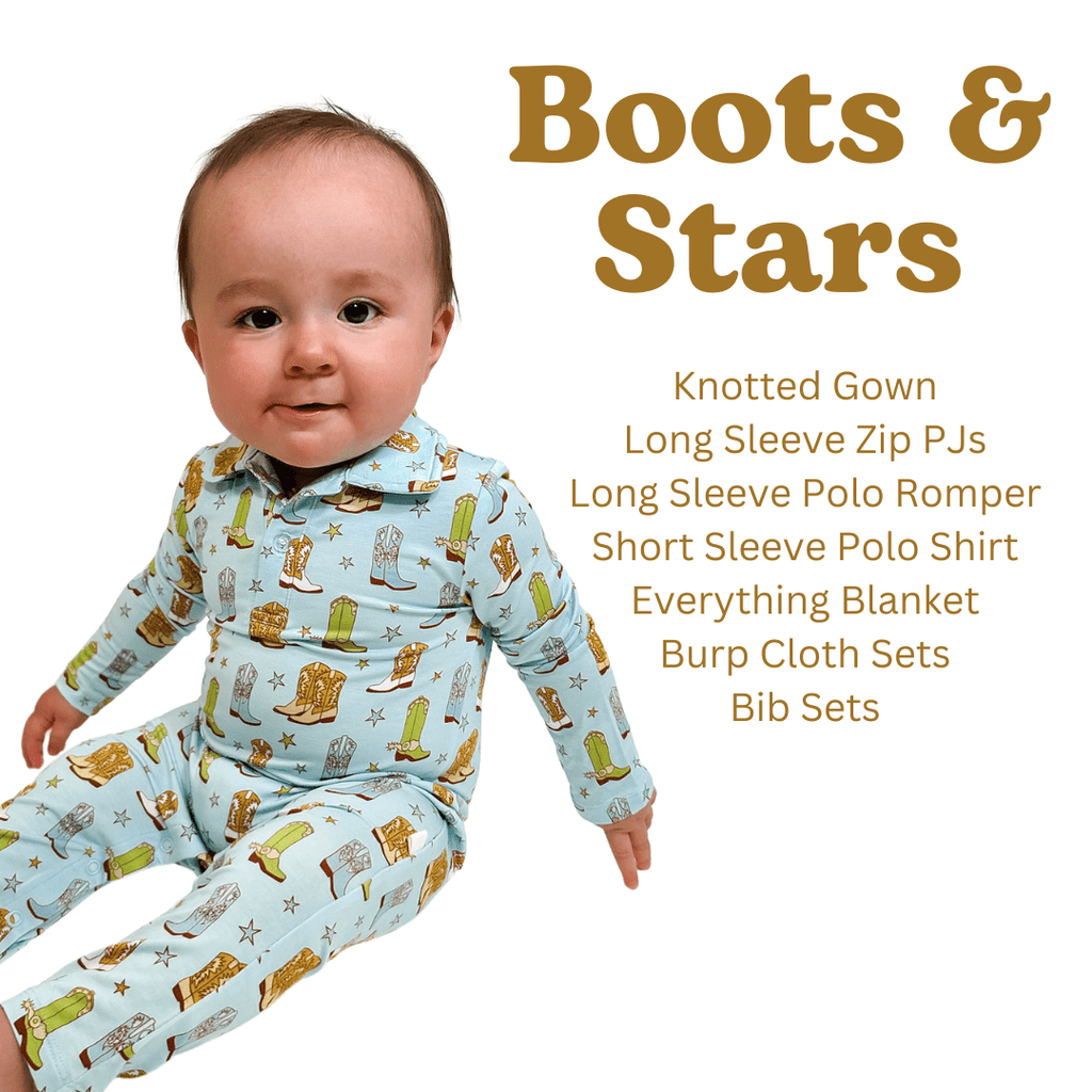 Cowboy Boots & Stars - Bib Set - The Edit LLC