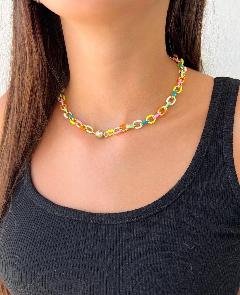 Dakota Magnetic Choker: Rainbow - The Edit LLC