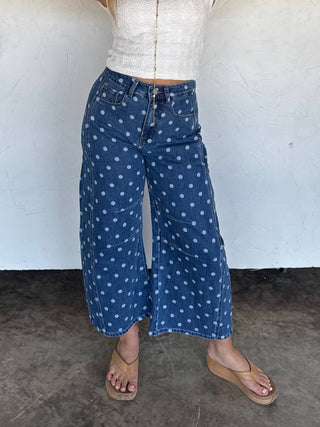 DARLING DOT BARREL JEANS - The Edit LLC
