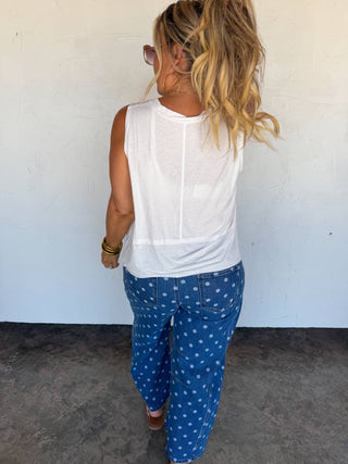 DARLING DOT BARREL JEANS - The Edit LLC