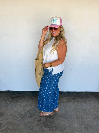 DARLING DOT BARREL JEANS - The Edit LLC