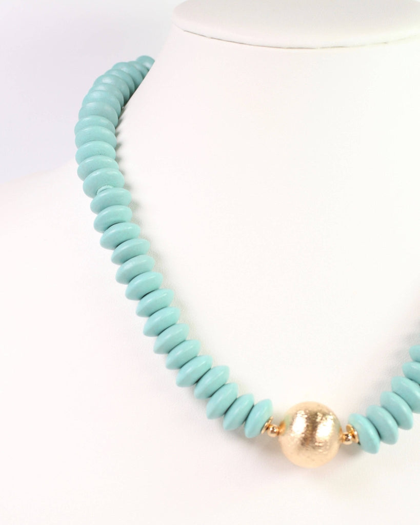Dayle Disc and Ball Necklace Turquoise: Default - The Edit LLC