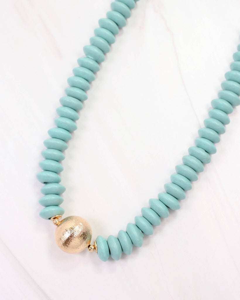Dayle Disc and Ball Necklace Turquoise: Default - The Edit LLC