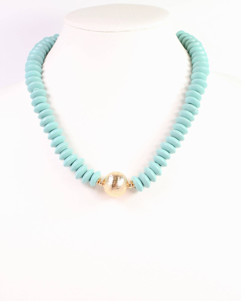 Dayle Disc and Ball Necklace Turquoise: Default - The Edit LLC