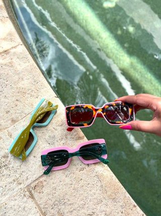 Deco Sunglasses Pink + Red - The Edit LLC