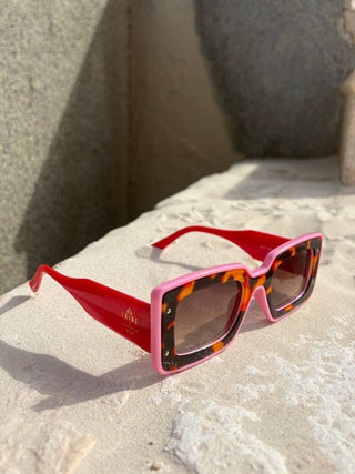Deco Sunglasses Pink + Red - The Edit LLC