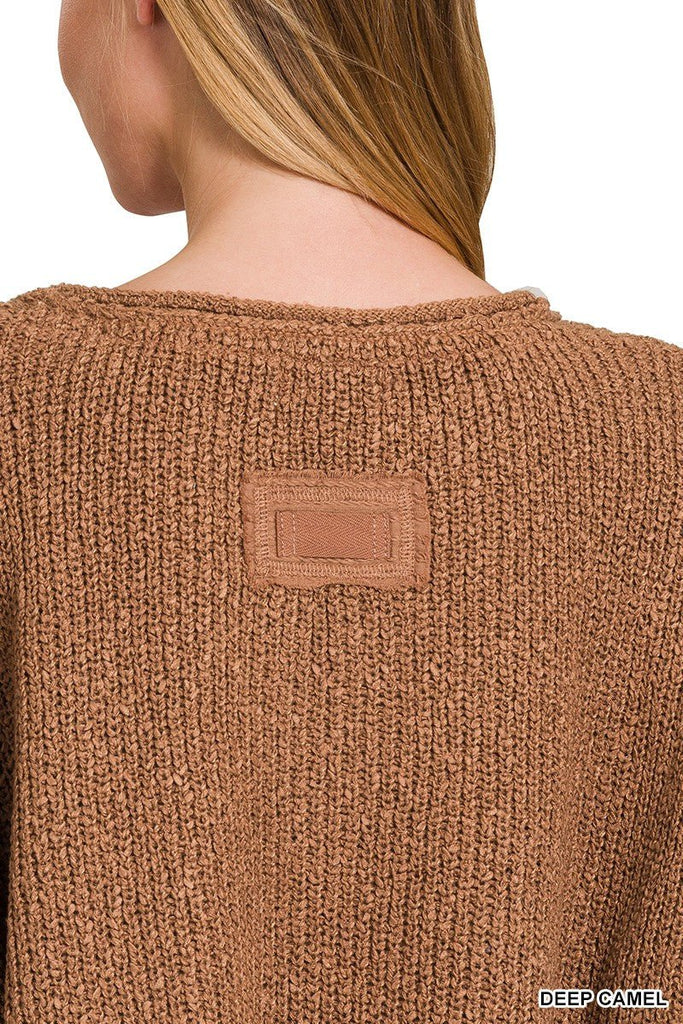Deep Camel Quarter Sweater - The Edit LLC