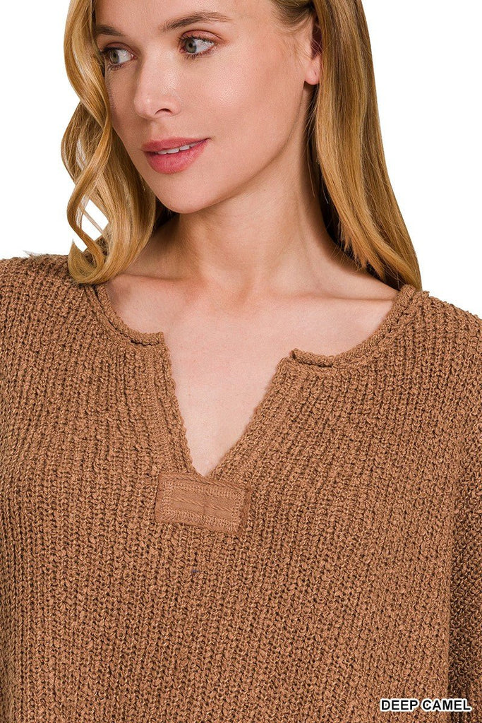 Deep Camel Quarter Sweater - The Edit LLC