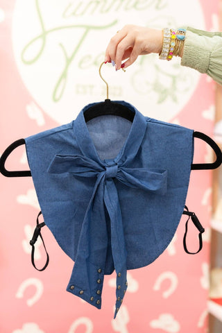 DENIM BOW COLLAR - The Edit LLC