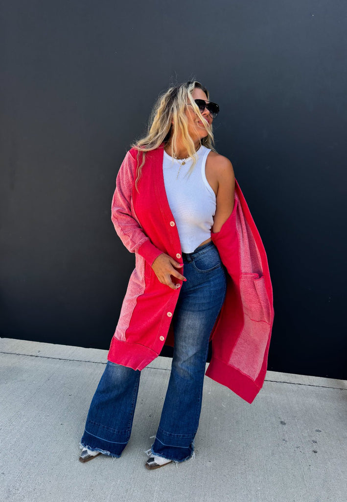 Desi Cardigan - Red - The Edit LLC