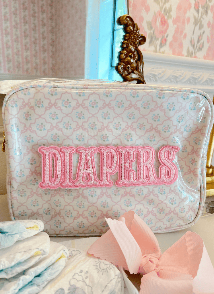 Diapers XL - Clear Coat Bag: Pink - The Edit LLC
