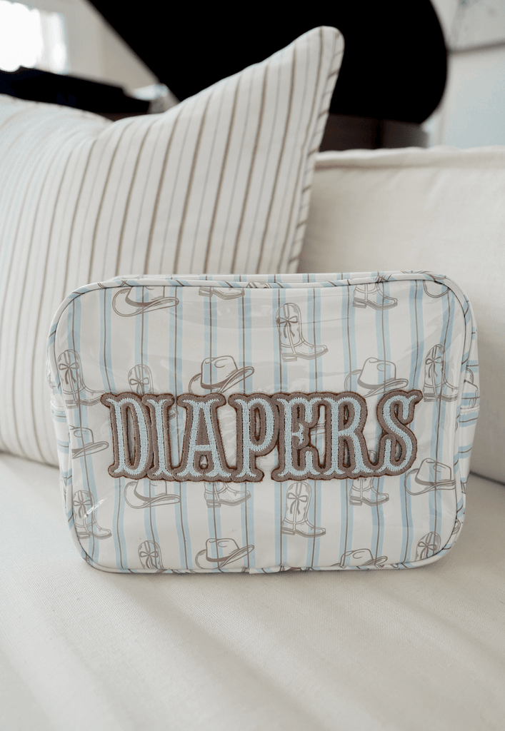 Diapers XL - Western Blues Clear Coat Bag - The Edit LLC