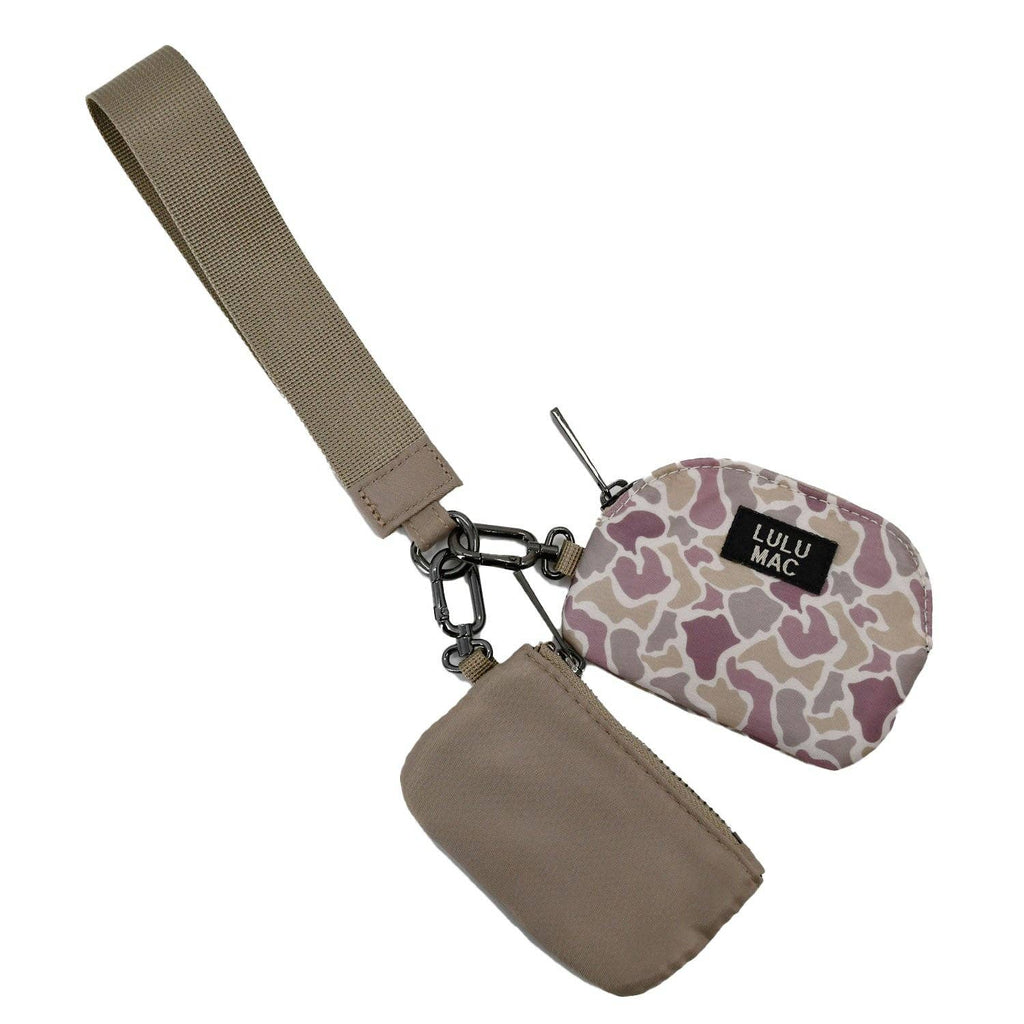 DP - 8162 Camo/Beige Lulu Mac Double Pouch Wristlets - The Edit LLC