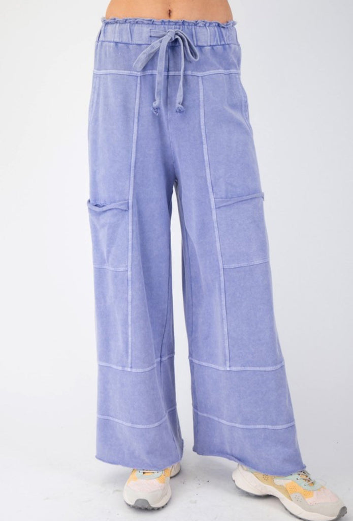 Dusty Blue Breezeway Pants - The Edit LLC