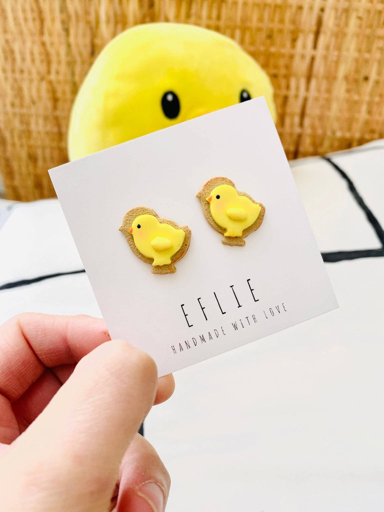 Easter Chick Clay Cookie Duck Stud Earrings Gift - The Edit LLC