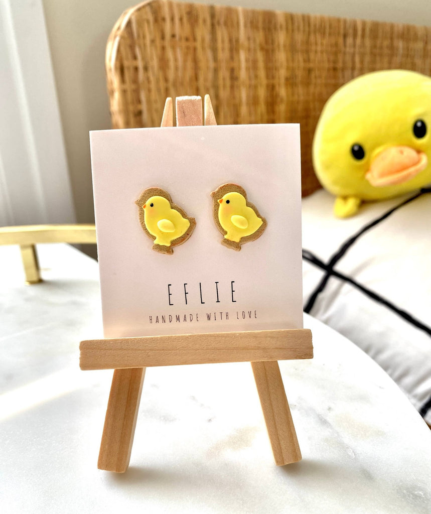 Easter Chick Clay Cookie Duck Stud Earrings Gift - The Edit LLC