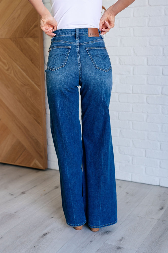 Eliza High Rise Control Top Retro Wide Leg Jeans - The Edit LLC