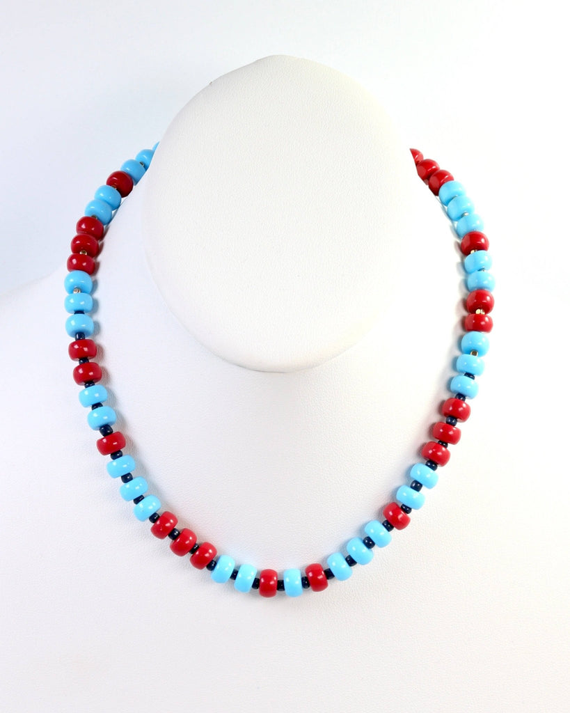 Ellison Stone Necklace Powder Blue Red: Default - The Edit LLC