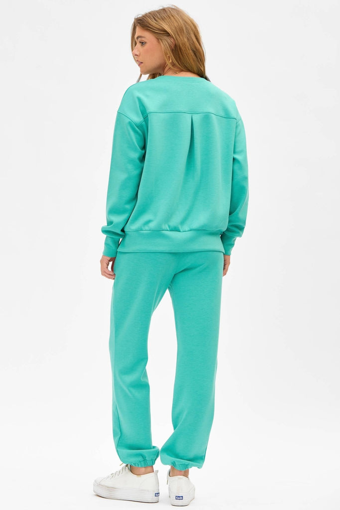 Emerald Crew Neck Pullover + Jogger Set TRVSET - MALIBU - The Edit LLC