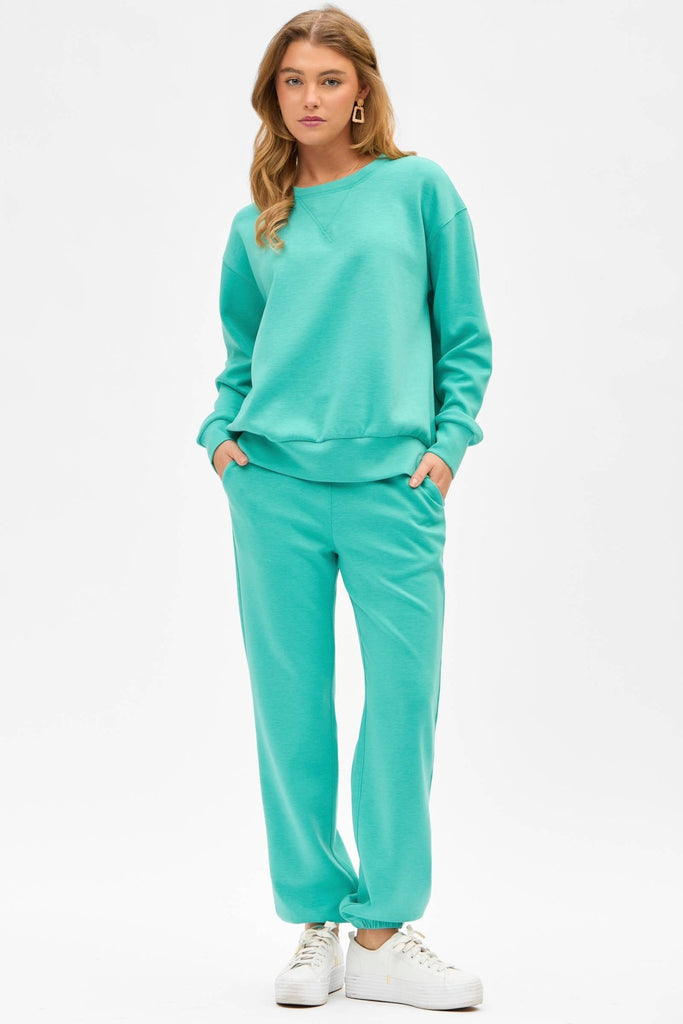 Emerald Crew Neck Pullover + Jogger Set TRVSET - MALIBU - The Edit LLC