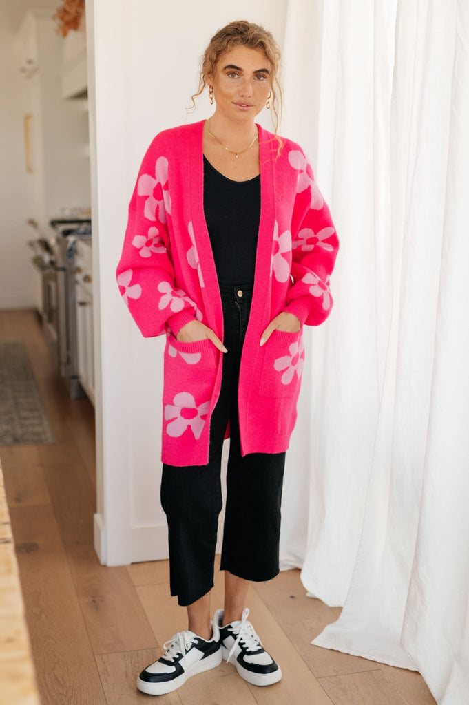 Enough Anyways Floral Cardigan in Pink - The Edit LLC