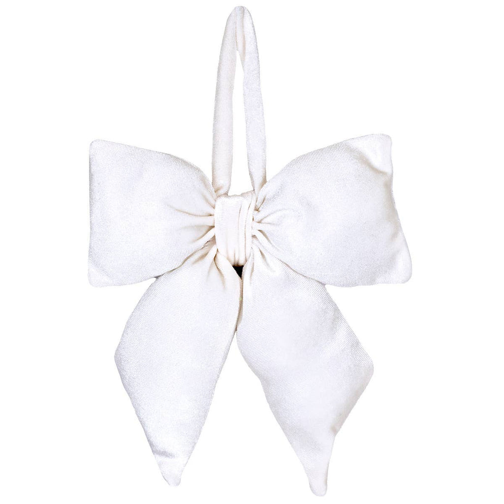 Evelyn Bow Ornament White 5x7.5x1 - The Edit LLC