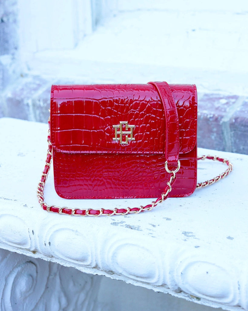 Evelyn Crossbody Red Patent EC: Default - The Edit LLC