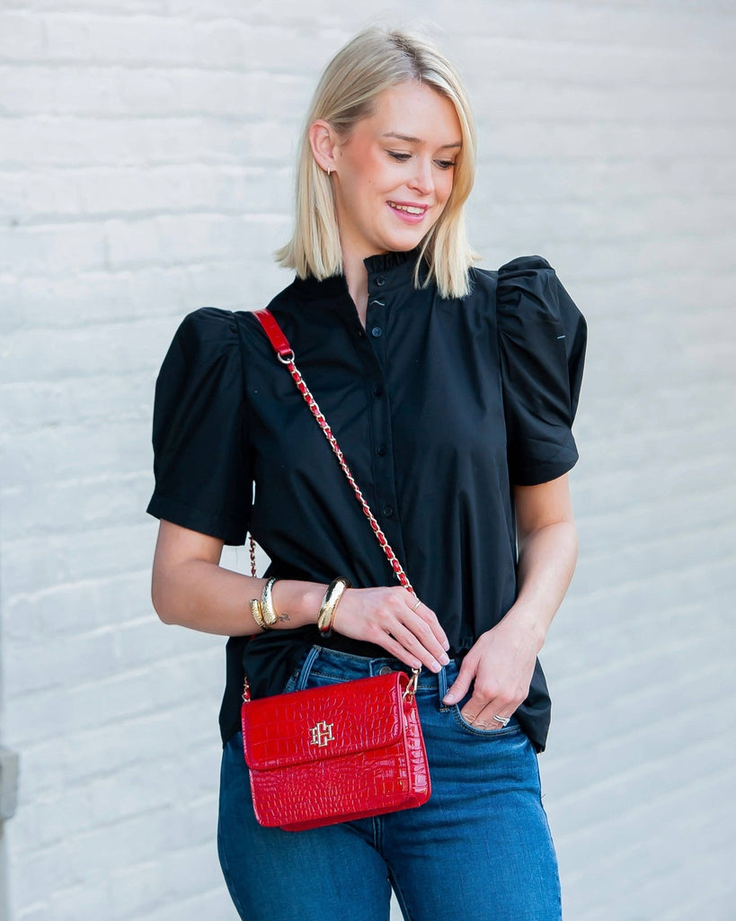 Evelyn Crossbody Red Patent EC: Default - The Edit LLC