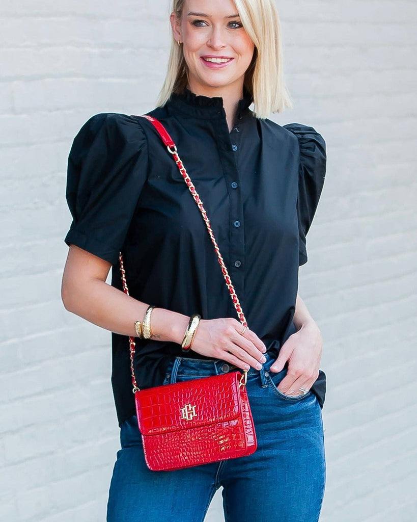 Evelyn Crossbody Red Patent EC: Default - The Edit LLC