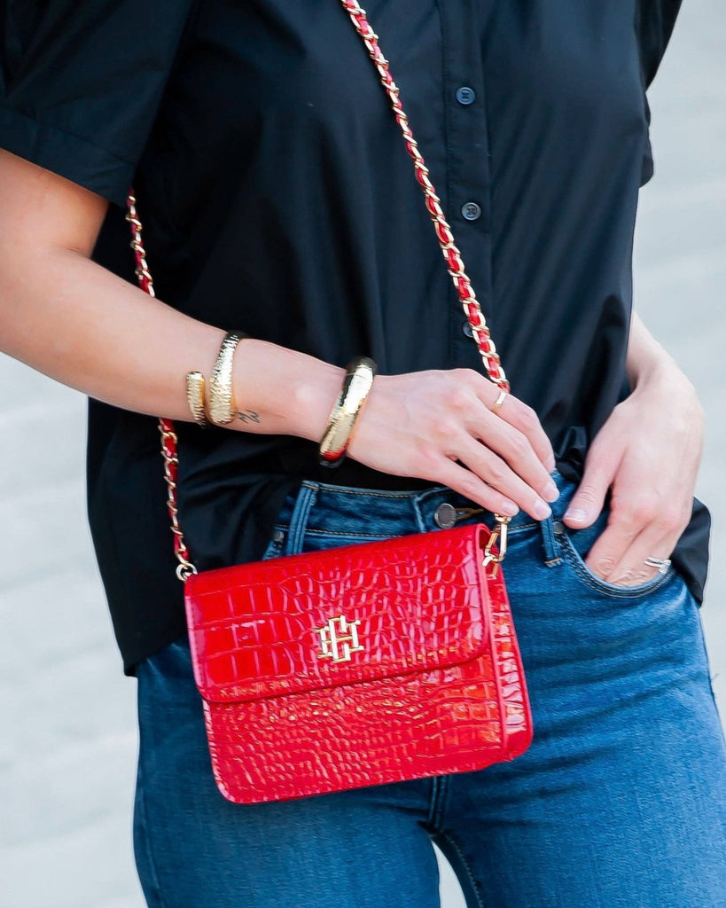 Evelyn Crossbody Red Patent EC: Default - The Edit LLC