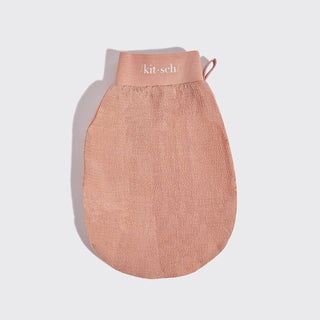 Exfoliating Gloves 2pc Set - Black & Terracotta - The Edit LLC
