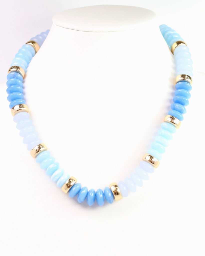 Eye Candy Beaded Necklace Blue: Default - The Edit LLC