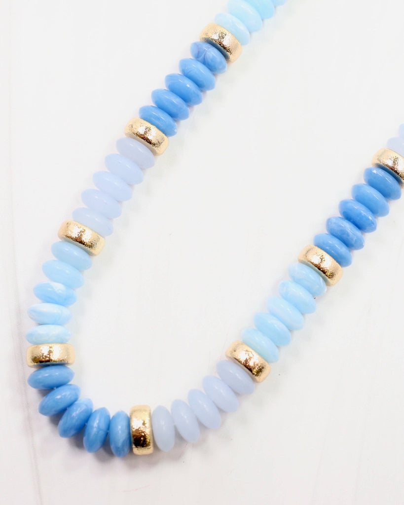 Eye Candy Beaded Necklace Blue: Default - The Edit LLC