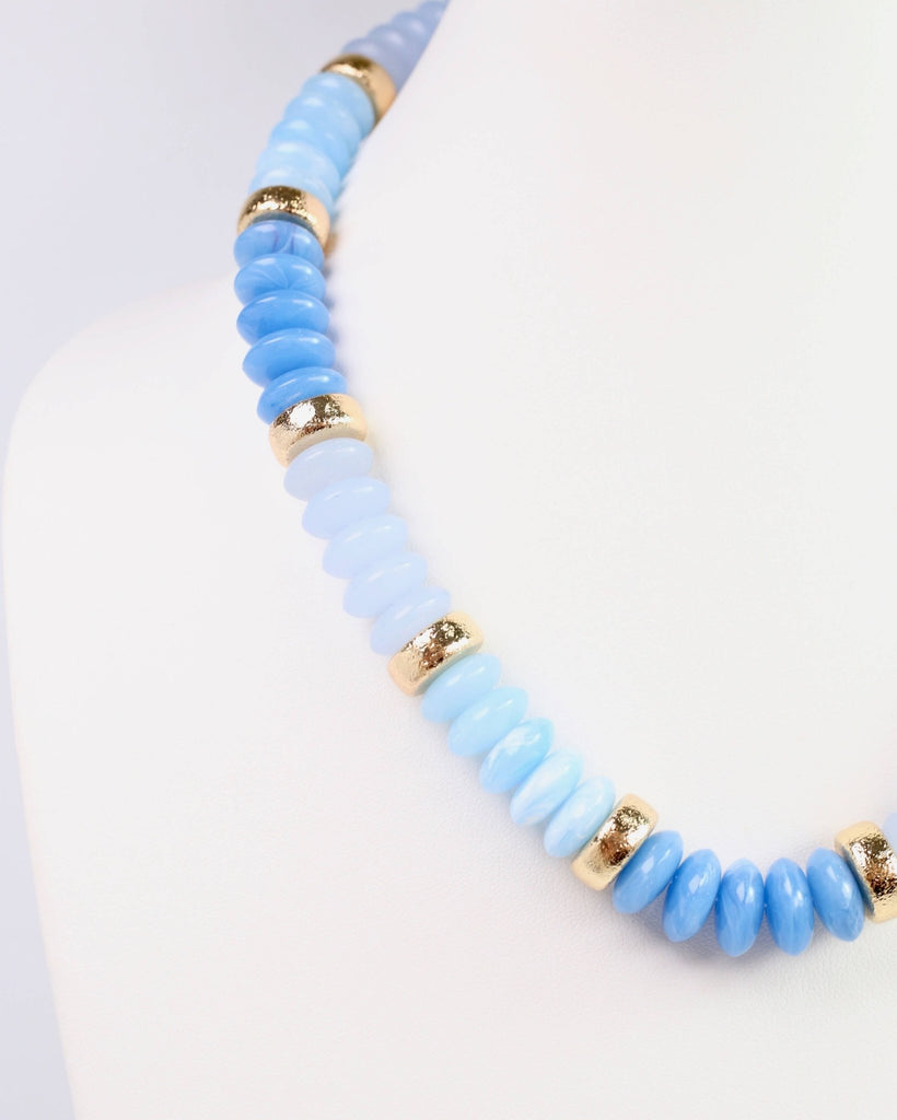 Eye Candy Beaded Necklace Blue: Default - The Edit LLC