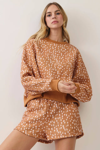Spotted print Dropped Shoulder sweatshirt
