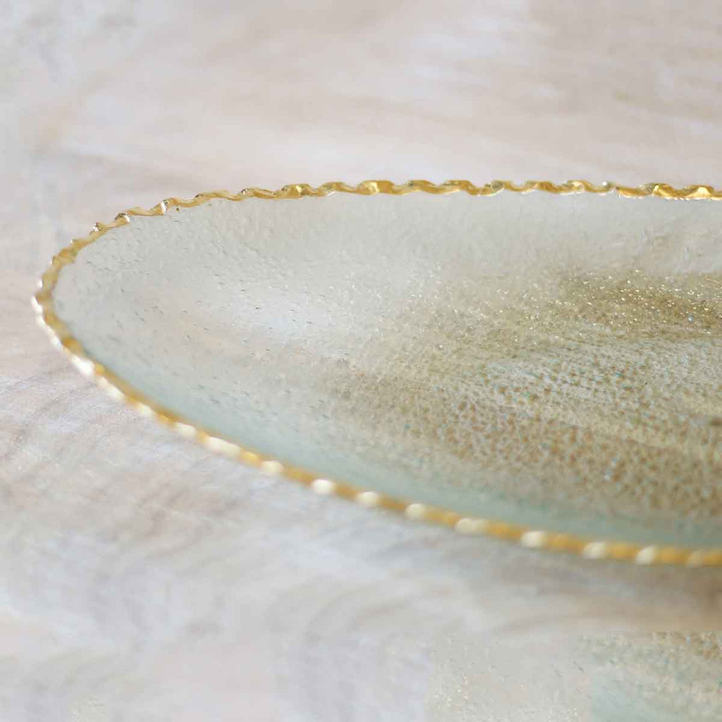 Fairbanks Oval Platter Clear/Gold 21.25x2.5x9 - The Edit LLC