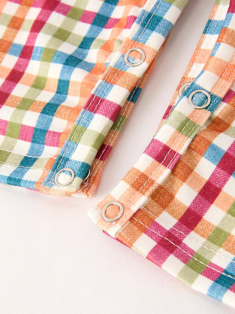 Fall Thanksgiving Plaid Turkey Smocked Boys Romper - The Edit LLC