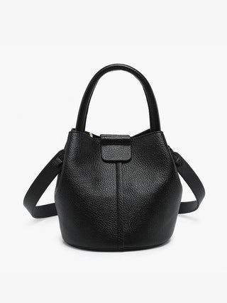 Farrah Bucket Bag w/ Top Handle & Inner Bag | M2528 : Black - The Edit LLC