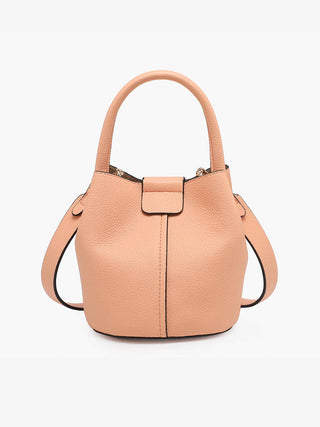 Farrah Bucket Bag w/ Top Handle & Inner Bag | M2528 : Cherry Lacquer - The Edit LLC