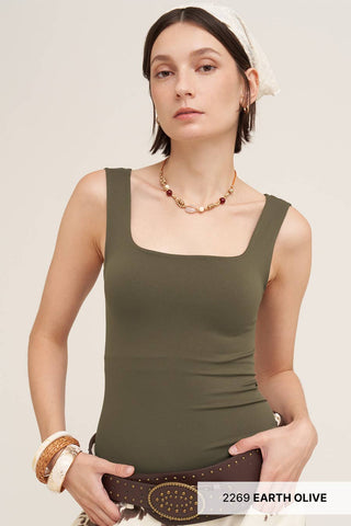 Earth Olive - Clean Line Square Top