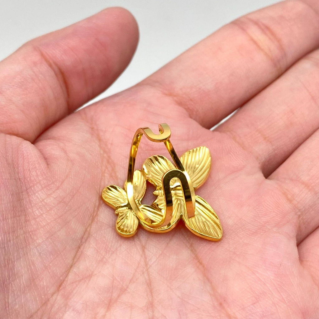 FGS - Double Butterfly 18K Gold Plated Stainless Steel Ring - The Edit LLC