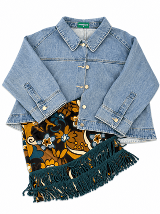 Floral Print Fringe Detail Mini Skirt - The Edit LLC